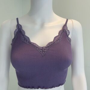 Forever 21 Seemless Lace Trim Ribbed Bralette